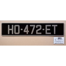 Plaque noire 520 x 110 mm homologuée - Bord alu