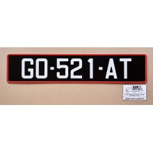 Plaque noire 520 x 110 mm - Bord rouge
