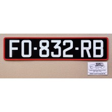 Plaque noire 455 x 100 mm - Bord rouge