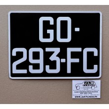 Plaque noire arrière 275 x 200 mm homologuée - Bord blanc