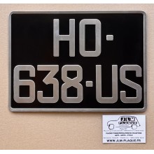 Plaque noire arrière 275 x 200 mm homologuée - Bord alu
