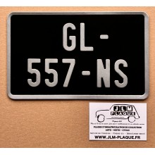 Plaque noire moto 210 x 130 mm homologuée