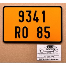 Plaque moto jaune 210 x 130 mm