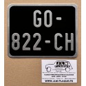 Plaque noire moto 170 x 130 mm - Modèle raccourci