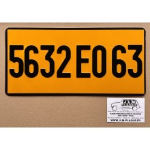 Plaque jaune 320 x 155 mm - Format US