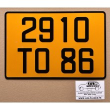 Plaque jaune arrière 300 x 200 mm - Format allongé