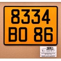Plaque jaune arrière 275 x 200 mm Plaque jaune arrière 275 x 200 mm
