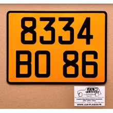 Plaque jaune arrière 275 x 200 mm