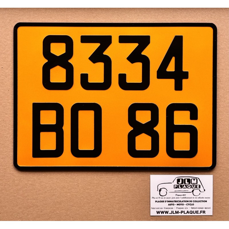 Plaque jaune arrière 275 x 200 mm Plaque jaune arrière 275 x 200 mm